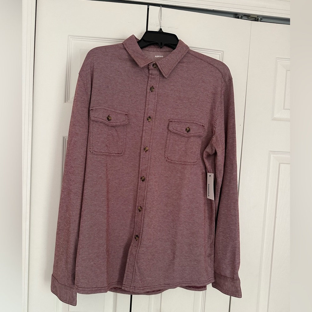 Men’s soft knit button down shirt
